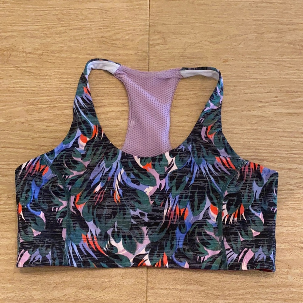 Floral Outdoor Voices sports bra, size M.